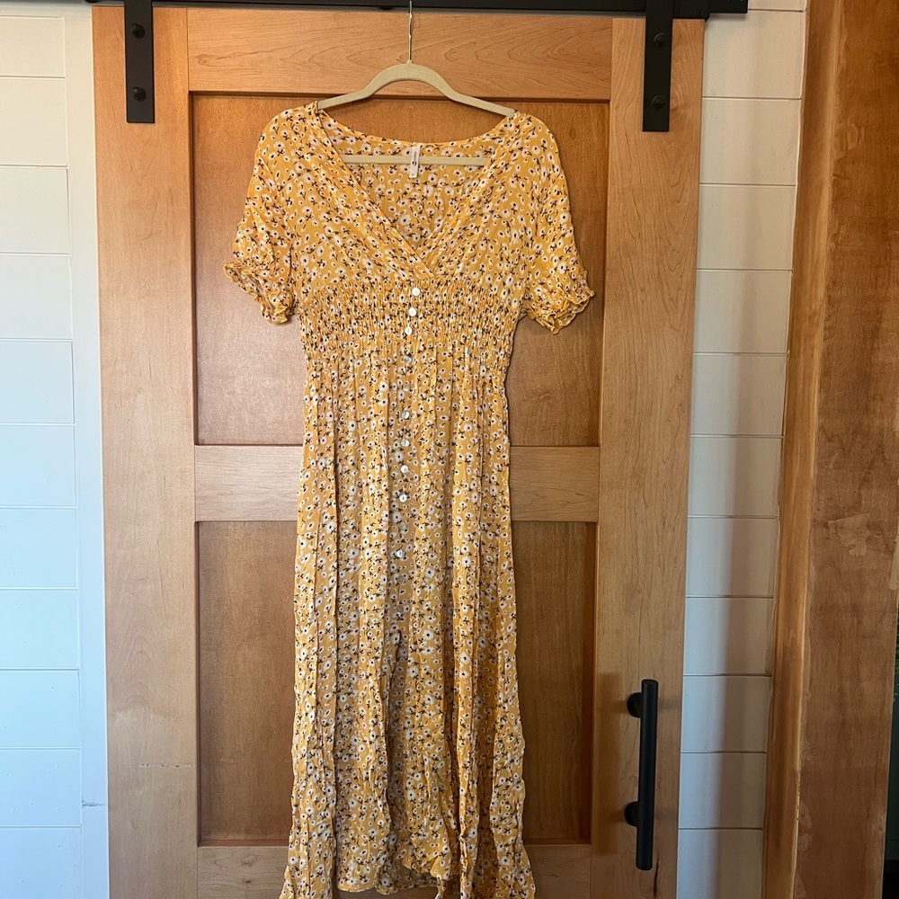 Cupshe Yellow Floral Maxi Dress